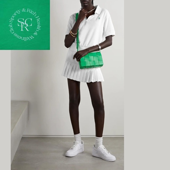 Sporty & Rich Embroidered Cotton-Terry Polo Shirt - Picture 1 of 17